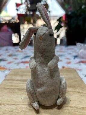 Spritz Easter Fabric Bunny Pink Ears Bead Eyes Stitched Mouth NWT Adorable 🥰